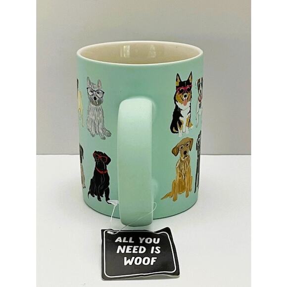 Dogs in Glasses, "All You Need Is Woof" Gifts by Eccolo, 16oz Soft Touch Mug-NEW - Picture 2 of 6